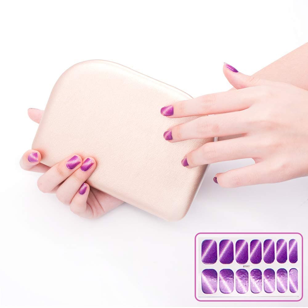 Daily Treasures 20 Sheets Adhesive Nail Art Polish Stickers, DIY Self-Adhesive Glitter Nail Art Decals with 5Pcs Nail Buffers Files-Nail Art Polish Stickers for Women Girls Holiday thumbnail 2