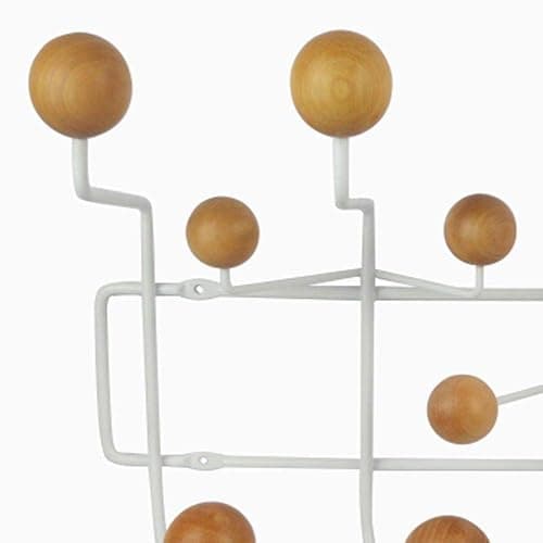 SHISEDECO Classic Hang it All Coat Rack, Mid Century Modern Wall Mounted Hooks with Painted Solid Wooden Balls, Decorative Creative Fashion Wood Hanger for Home, Bedroom (White Frame Natural) thumbnail 6