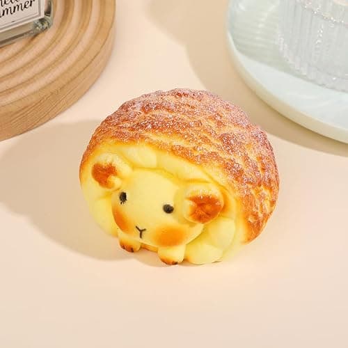 Squishy Toys, Cute Squeeze Bread Toast Sheep Sqweezy Slow Rising, Soft Squishies Party Favors for Anxiety Stress Relief, Original Sensory Fidget Novelty Relax Toy and Gift for Adults-Sheep thumbnail 3