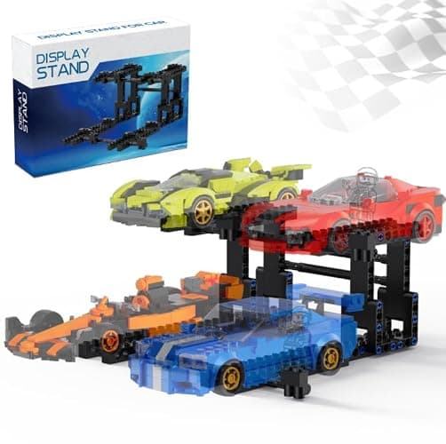 Display Stand for Lego Speed Champions Building Kit, 2 Layer Stand for Lego Car 77242 76923 76934 77240 77239 76914 76917 Model with Driver's Display, Collectible Gifts for Adults - Image 1