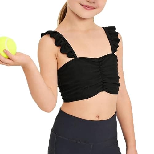 Girls Training Bra Ruffle Sports Dance Crop Top for Girls - Image 1