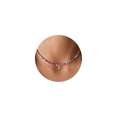 Yoosteel Christmas Gifts for Teen Girls Kids - Colorful Beaded Initial Necklace for Girls Jewelry A-Z Letter Choker Necklace Birthday Gifts Stocking Stuffers for Teenage Girl Women Gifts - Image 1