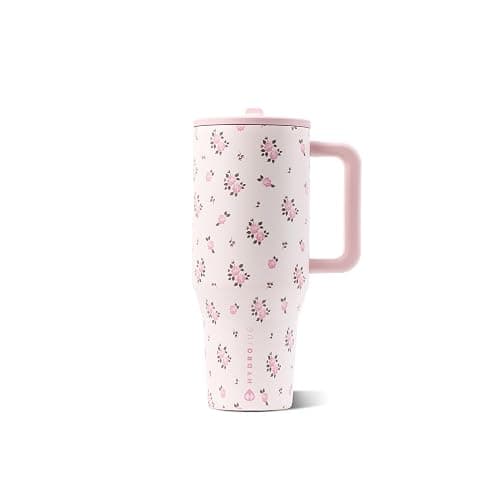 HydroJug Traveler 32oz, Insulated Tumbler with Handle & Straw, Wildrose - Image 1