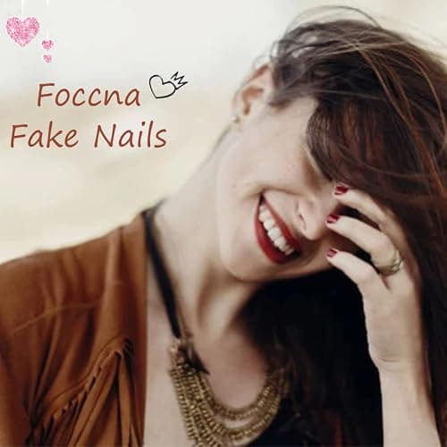 Foccna French Press on Nails White Square Acrylic Fake Nails Full Cover False Nails Pink Glossy Artificial Stick on Nails for Women Reusable Fake Nails Kit 24Pcs thumbnail 5