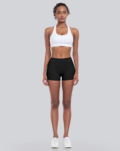 CHRLEISURE High Waisted Spandex Biker Shorts, Workout Booty Soft Yoga Shorts for Women thumbnail 3
