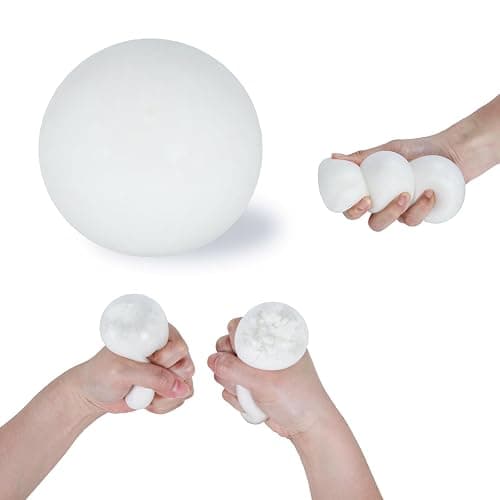 Snowball Stress Relief Squishy Toys, Squeeze&Play Sensory Fidget Toys for Adults Anxiety Relief Slow Rise Portable Desk Toys, Easter Basket Stuffers Birthday Gifts(A-White) thumbnail 5