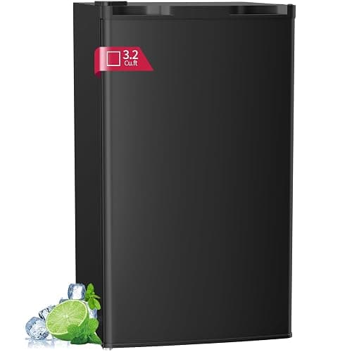 Havato 3.2 Cu.ft Mini Fridge with Freezer, Compact Refrigerator with Reversible Single Door, Adjustable Thermostat, Low Noise, Energy Efficient for Office, Dorm, Bedroom, Apartment - Image 1