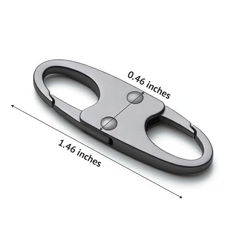 zelin Anti Theft Zipper Clips Double Opening Small Carabiner Clips, 4Pcs Elegant Zinc Alloy Zipper Pull Replacement for Travel, Commuting and Camping (Space Grey) thumbnail 2