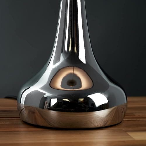 MiniSun | Modern Chrome Teardrop Touch Table Lamps with Black Fabric Shades | Table Lamps, Home Décor & Improvement Essential | Set of 2 thumbnail 8