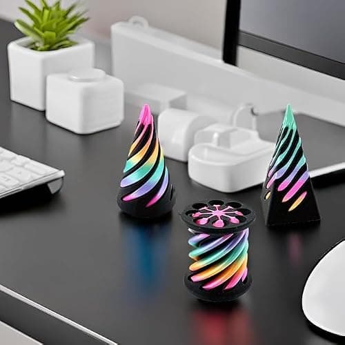 Christmas Stocking Stuffer 3 Packs Impossible Cone,Impossible Cones passthrough Impossible Pyramid for Relaxing,Spiral Fidget Toy passthrough Impossible Cone,Birthday for Adults & Kids thumbnail 2