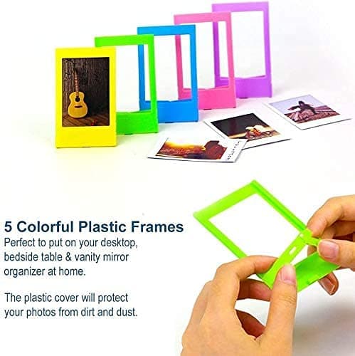 Fujifilm Instax Mini Instant Camera Film: 40 Shoots Total, (10 Sheets x 4) Includes 5 "Tudak Plastic Desk Frames, 60 Sticker Frames & 2 Packs Corner Stickers – Perfect for Scrapbooking & Display - 40 Sheet Bundle - Standard Packaging thumbnail 3