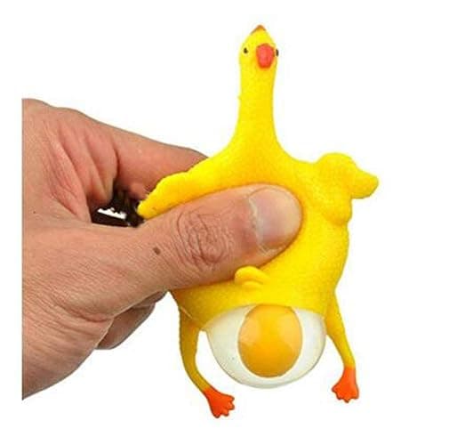 YOYOSTORE 16cm Funny Squishy Adult Prop Tool Chicken and Eggs Stress Relieve Decoration for Party Favors - Image 1