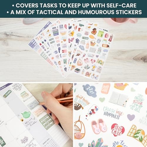 Bloom Daily Planners Rest is Self-Care Planner Sticker Pack - 8 Sheets / 490+ Stickers - Relaxation Themed Illustrations for Mental Health & Wellness - Journaling, Scrapbooking, Planning thumbnail 5