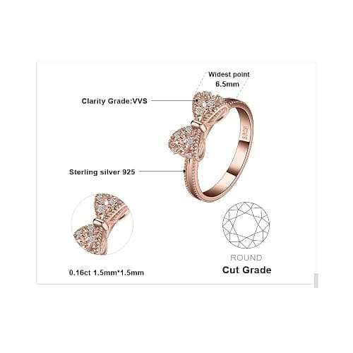 JewelryPalace 14k White Yellow Rose Gold Plated 925 Sterling Silver Rings for Women, Cubic Zirconia Promise Rings for Her, Stackable Wedding Bands Rings for Women Infinity Forever Love Knot Ring thumbnail 2
