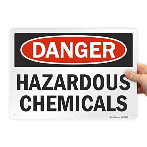 SmartSign "Danger - Hazardous Chemicals" Sign | 10" x 14" Plastic - Image 1