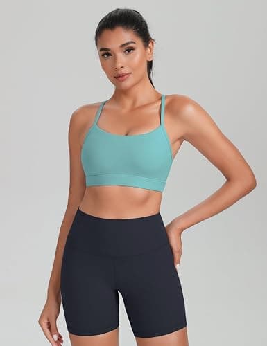 HeyNuts to Freest Womens Y Back Sports Bra, Spaghetti Strap Racerback Low Impact Workout Yoga Tops Padded A-C Cups *Updated thumbnail 2