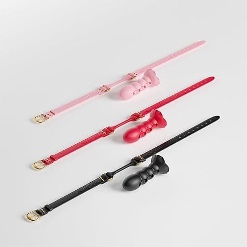 Multi-Section Adjustable Ball Gag Exercise Rose Shape Open Mouth Gag Bondage Gear Silicone Gag Couple Props Adult Sex Toys（Pink） thumbnail 2