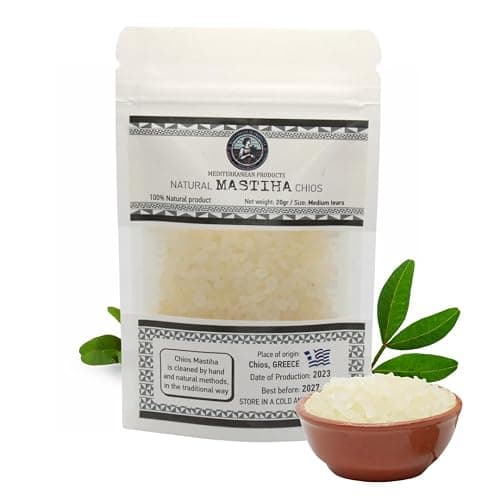 Organic Mastiha Chios 20G – 100% Natural Greek Mastic Gum, Gluten-Free & Sugar-Free Vegan Resin from Greek Farmers, Authentic Mastiha Tears for Daily Use - Image 1