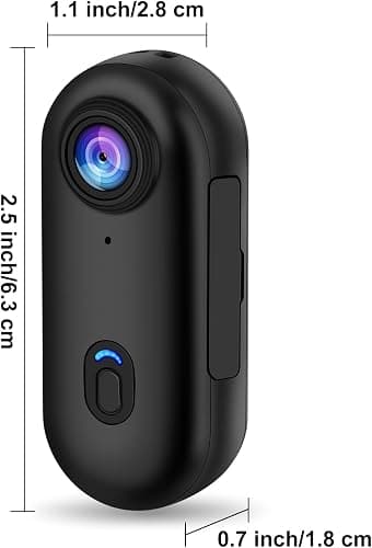 64GB FHD 1080P Mini Body Camera, Wearable Action Body Cam, Thumb Size Hands Free Recording Body Worn Camera, Premium Portable Camcorder Mount Anywhere for Pet Walking, Work, Travel with WiFi (Black) - Black thumbnail 3
