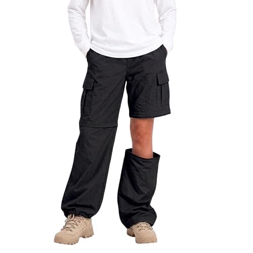 Kids Lightweight Convertible Zip-Off Cargo Pants for Girls and Boys | Water-resistant fabric, 4-pocket storage, elastic waist, adjustable cuffs for school, hiking, camping and travel - Image 1