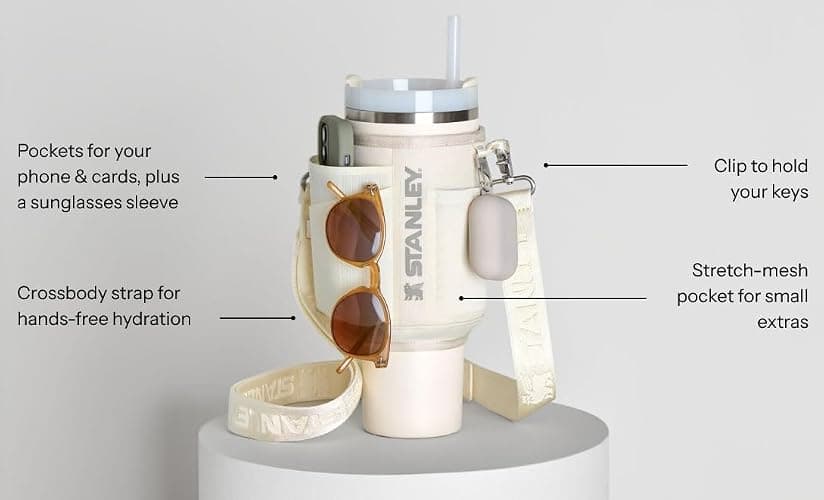 STANLEY All Day Quencher Carry All for 40 oz Tumbler with Handle | Crossbody Bag with Phone Holder Pocket, Card Sleeve & Detachable Strap | Water Bottle Carrier Bag | BPA-Free | thumbnail 5