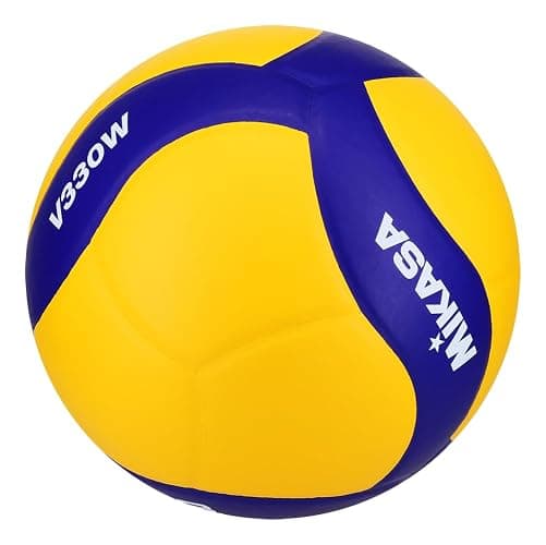 Mikasa V330W, Competition Club Indoor Game Volleyball, Blue/Yellow thumbnail 4
