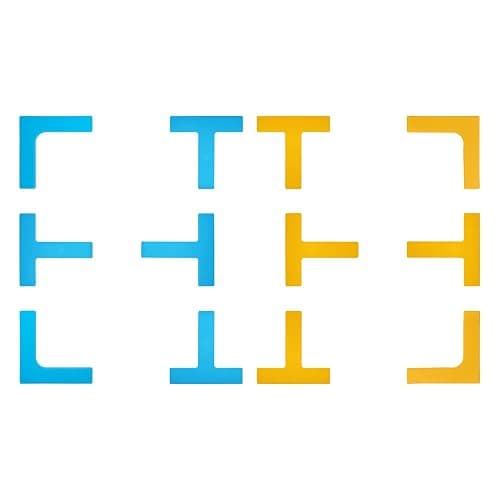 Eco Walker Pickleball Court Marker Kit - Court Corner & Line Marker Set, L & T Throw-Down Markers, Create Your Own Mini Pickleball, Tennis & Badminton Court, 12pc + Carry Bag (Blue-Yellow) thumbnail 9