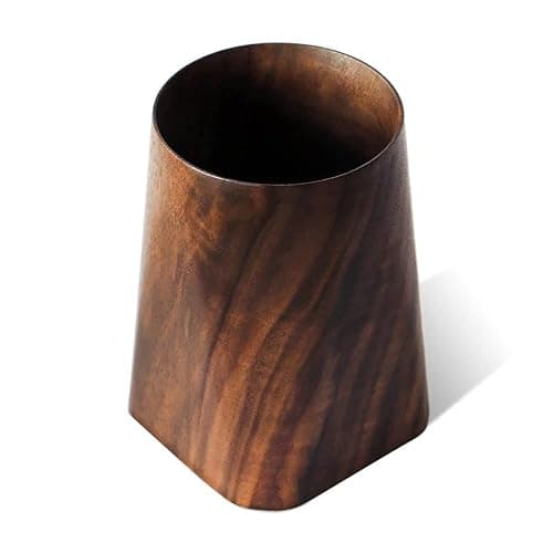 Durable Whole Piece Black Walnut Pencil Wood Pen Holder Wooden Desktop Pencil Cup Office Supplies Organizer Caddy Stand, 75x75x120mm - Image 1