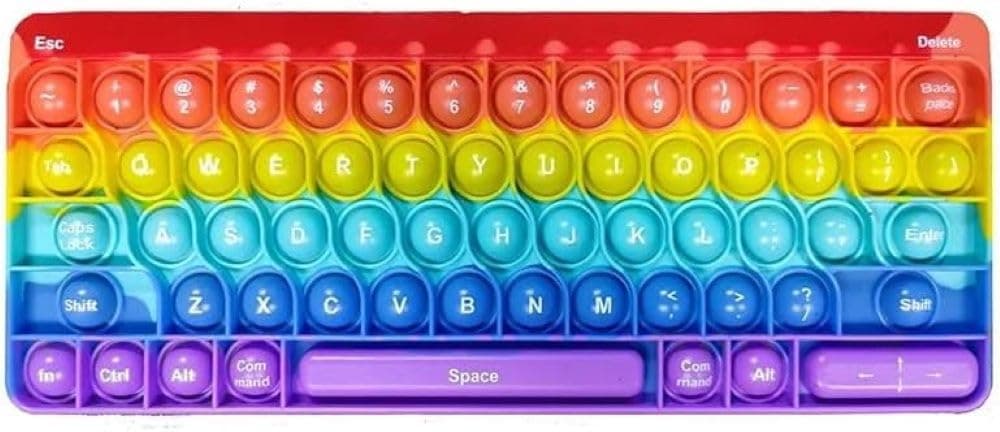 Ranzah Educational Keyboard Pop Fidget Toy Push Pop Bubble Sensory Poppet Toy for Kids Learning Squishy Squeeze Toy ADHD Stress Anxiety Relief Toddler Toy Montessori School Toy Gift Travel Popper - Image 1