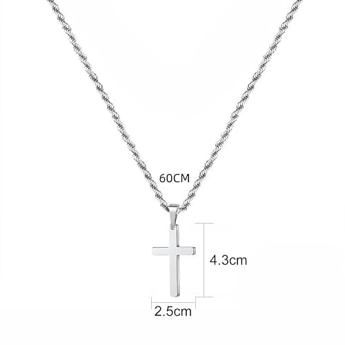 ShiWuYou Men's Stainless Steel Nail Cross Pendant Necklace, Cross Necklace for Men,Stainless Steel Cross Necklaces, for Christian Birthday Christmas Easter Gifts Thanksgiving Day thumbnail 2