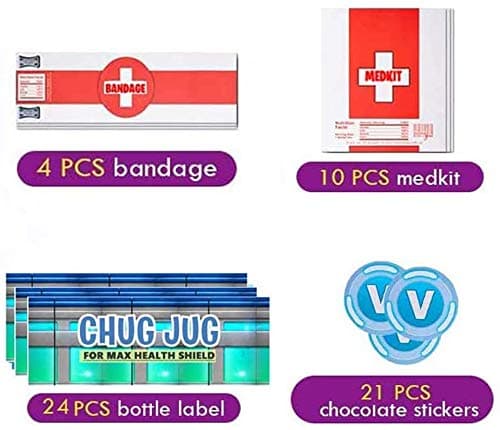 Birthday Party Supplies for Game Fans,Video Game Party Decoration,24 Chug Jug Bottle Labels,42 Chocolate Sticker, 4 Roll Paper Sticker,24 balloons thumbnail 3