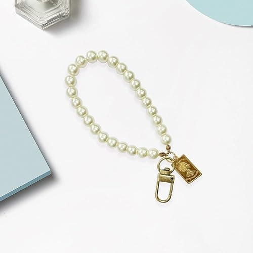 Asaisimg 3 Pcs Pearl Keychain Pendants Charm for Handbag Keychain, Cute Keychain for Airpods Pro Case Decor, Pearl Pendants for Keyring DIY Crafting Decoration Purse Handbag Décor thumbnail 5