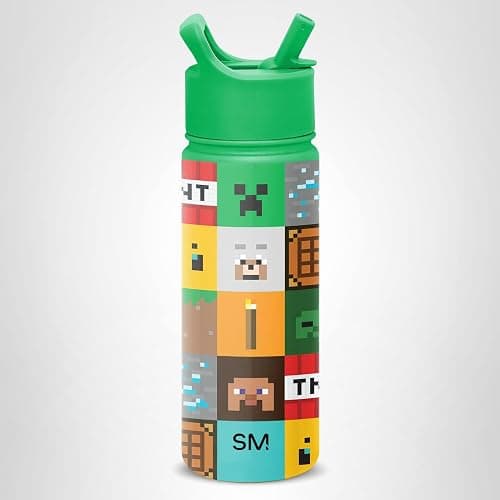 Simple Modern Summit Water Bottle with Straw Lid | Minecraft 18oz Stainless Steel Cup Insulated Tumbler for Girls, Boys, School | Minecraft Mashup thumbnail 6