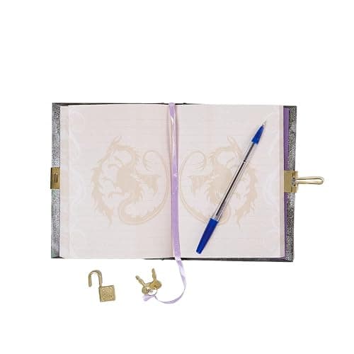 Disney Mal's Diary Descendants 3 Journal Notebook with Secret Lock and Key | 192 Lined Pages, Hardcover 5 x 7 Journal, Descendants Spell Book, Gold Dragon Cover, Lock & Key, Gift Box for Kids Ages 6+ thumbnail 9