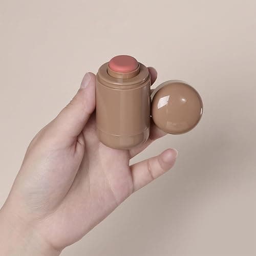 Cream Blush stick, Natural-Looking Matte Finish Makeup Blush stick, Hydrating Long Lasting Lightweight Blendable Blush for cheeks (#4 Neutal Peach, 1 PC) thumbnail 8
