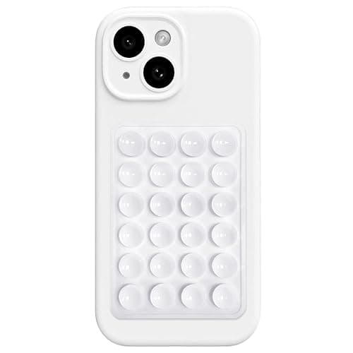 AZXYI Anteel Silicone Suction Phone Case Mount, Silicon Adhesive Suction Cup Phone Mount, Non Slip Sticky Phone Grip for Cellphone, Strong Grip Holder for Selfies and Videos (White) - Image 1
