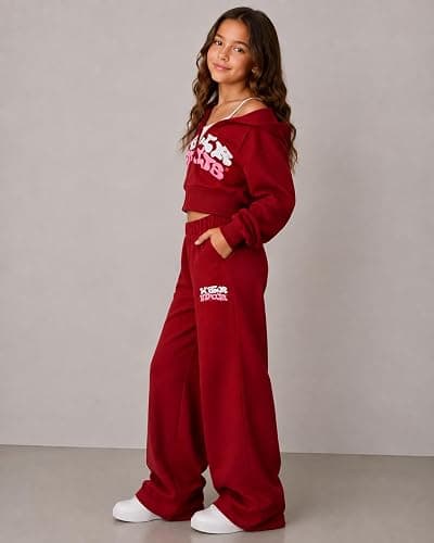 Afsmlys Tween Girls Clothes Sweatshirt + Strap Cami Top + Pants 3 Piece Outfit Set, Size 7-16 Years thumbnail 3