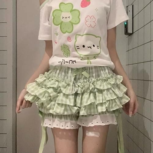 Pokn Y2K Jojifuku Cutecore Kawaii Set Cake Skirt Off-Shoulder Shirts Graphic Cute Print Shorts Shoujo Sets Sweatshirts thumbnail 2