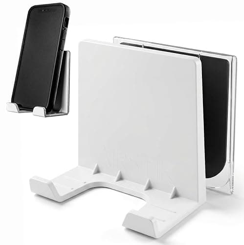AIRSTIK Cell Phone Holder for Glass Shower, Mirror & Window, White | Universal Micro-Suction Mount, Removable Back Plate, Reusable & Waterproof, For Bathroom, Kitchen, Dorm, Gym, Made in USA - Image 1