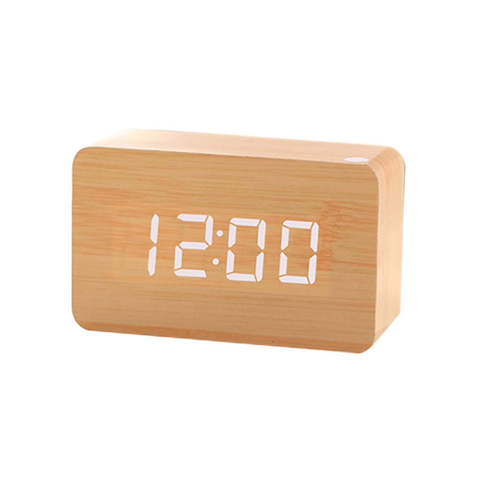 Wooden Alarm Clock - Digital LED Desk Clock, Electric Bedroom Clocks, Large Display Desk Accessories | Weekday/Weekend Mode, Sound Control, Electric Clocks for Bedside, Bedroom, Home Décor thumbnail 6