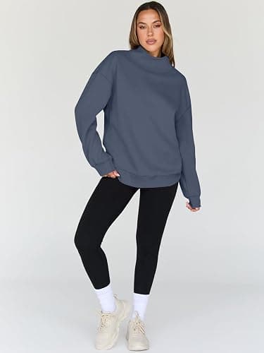 Trendy Queen Womens Oversized Sweatshirts Turtleneck Pullover Long Sleeve Hoodies Tops Fall Fashion Outfits 2025 Clothes thumbnail 5