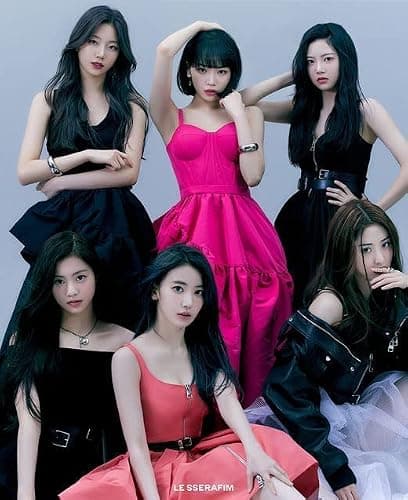 LE SSERAFIM FEARLESS 1st Mini Album Vol.1 BLACK PETROL Version CD+112p Booklet+1p PhotoCard+1p PostCard+1ea Sticker+1p Transfer Paper+Tracking Sealed thumbnail 7