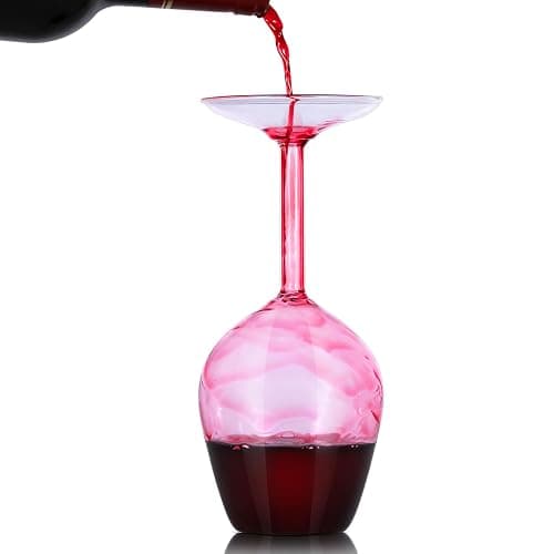 ZORTUNG Upside Down Wine Glass Unique Cute Fancy and Funny Red and White Long Stem Wine Glasses Fun and Cool Wine Gift for Women Or Men for Birthday and Holidays and for Party or Wedding 14 Fl Oz thumbnail 5