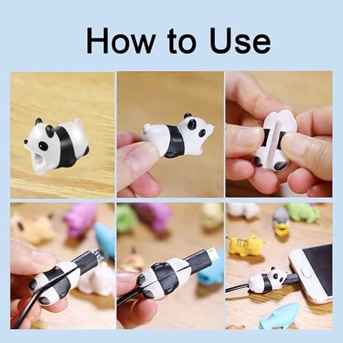 Cable Protector Animal 12 Pcs for iPhone, Samsung, Android Charger and Ipad USB Cord, Phone Accessory Protect Charger, Cute Animals Shark Tiger Rabbit Etc, Charging Savers Procedures thumbnail 4