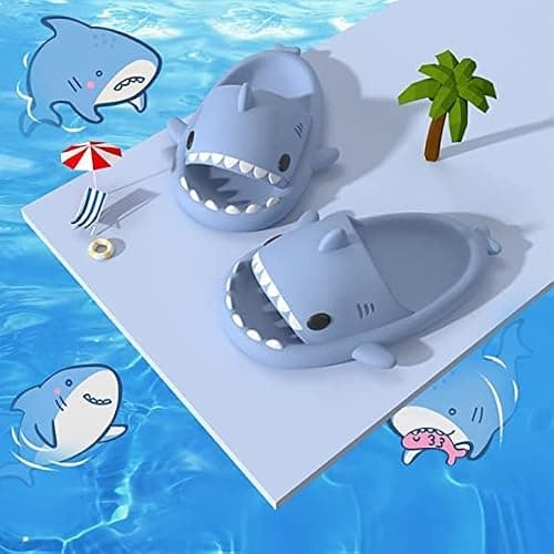 rosyclo Shark Cloud Slippers, Shark Cute Slides for Women Man,Summer Slipper Sandals for Boys Girls Spa Platform Shoes Non-Slip Beach Open Toe Beach Sandals Shower Couple Shoes thumbnail 4