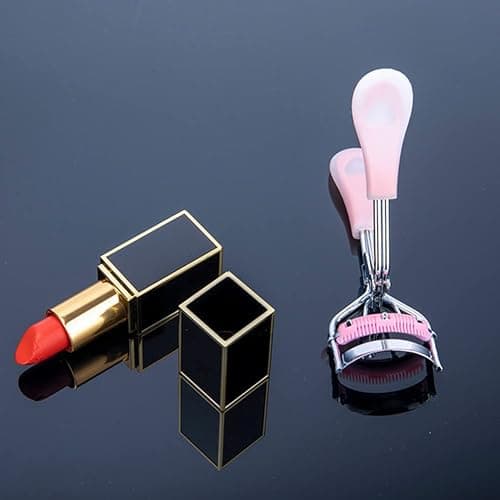MERVK Stainless Steel Eyelash Curler with Built-in Comb Pinch Pain-Free Suitable for Any Eye Shapes and Sizes, with 5 Silicone Refill Pads (Hazy Pink) thumbnail 5