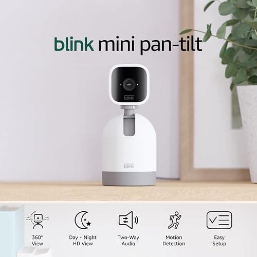Blink Mini Pan-Tilt Camera (newest model), Rotating indoor plug-in smart security camera, two-way audio, HD video, motion detection, Works with Alexa (White) thumbnail 5