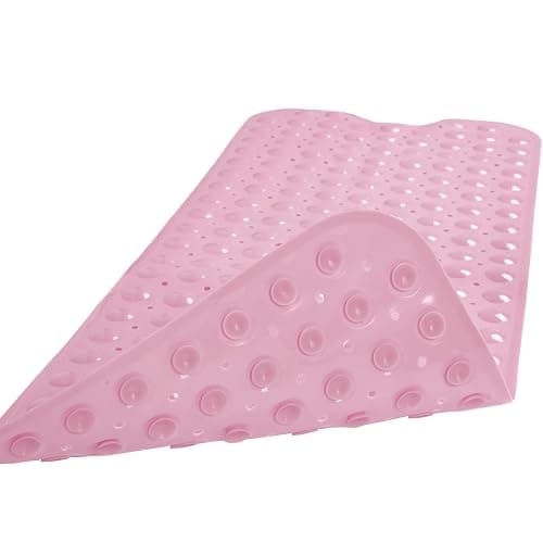 Bathtub and Shower Mats, Extra Long Non-Slip Bath Tub Mat 39 x 16 Inch, Machine Washable Bathmat with Suction Cups & Drain Holes for Bathroom Floor, Pink thumbnail 4