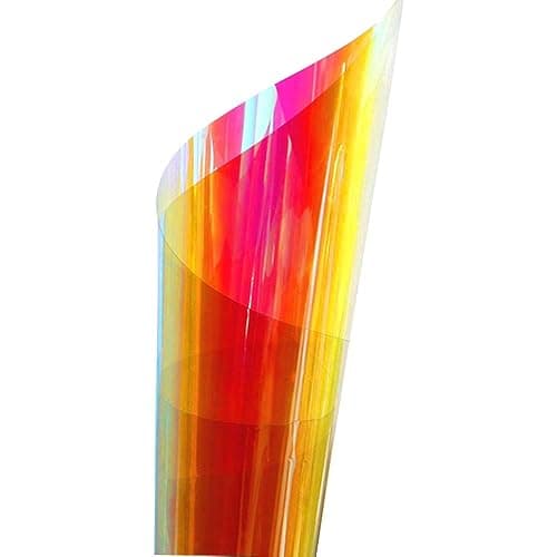 Holographic Decorative Iridescent Window Film Adhesive Glass Film Chameleon Rainbow Effect for Home Decal DIY Christmas Party Decoration, 35.4Inch x 10Feet, Warm Color thumbnail 3