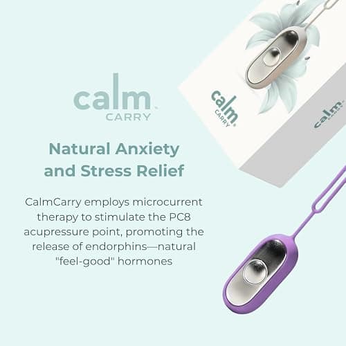Glowco CalmCarry Sleep Aid Device – Handheld Microcurrent Relaxation Tool, Supports Calm, Focus & Gentle Relief, USB Rechargeable, Portable Wellness Device for Adults & Kids | Purple Calm Carry thumbnail 2